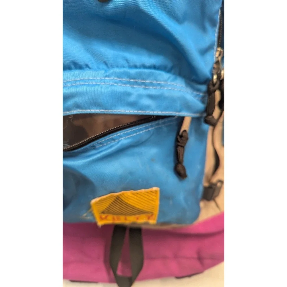 Vintage Kelty  Snipe Backpack Blue Pink Hiking Daypack 90s Korea